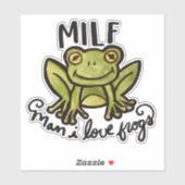 MILF-Man Ik hou van kikkers grappige kikkervis-hum Sticker (Vel)