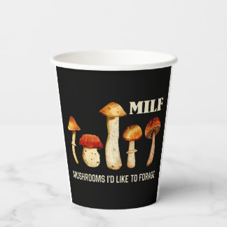 Milf paddenstoelen die ik graag zou willen foerage papieren bekers