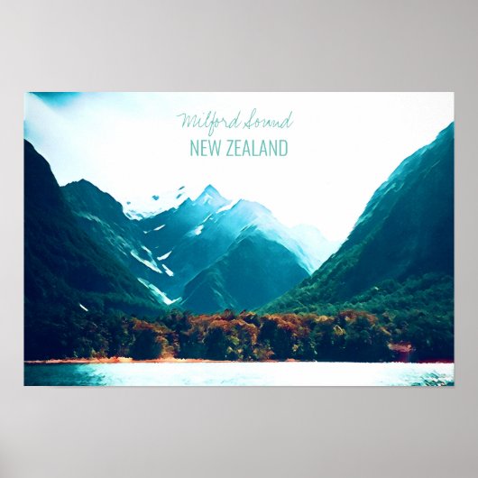 Milford Sound Nieuw-Zeeland Poster (Voorkant)