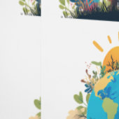 Milieu - Aarde Illustratie met Hand & Zon Behang (Zoom)