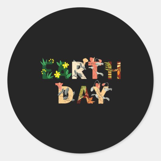 Milieu Aardedag Ronde Sticker (Voorkant)