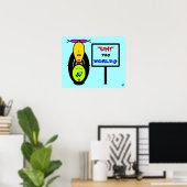 Milieu en aap mascot v1 poster (Thuiskantoor)