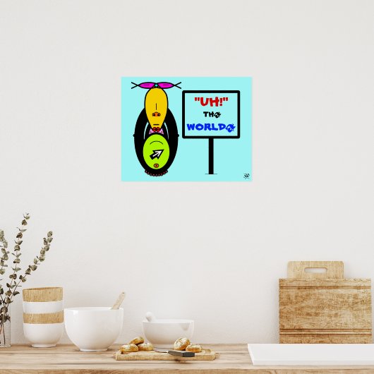 Milieu en aap mascot v1 poster (Keuken)