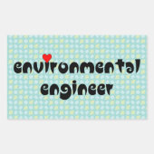 Milieu Engineer Hart Rechthoekige Sticker (Voorkant)