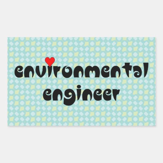 Milieu Engineer Hart Rechthoekige Sticker (Voorkant)
