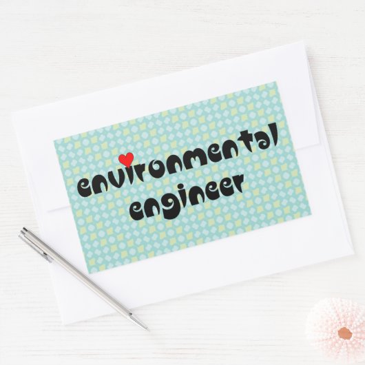 Milieu Engineer Hart Rechthoekige Sticker (Envelop)