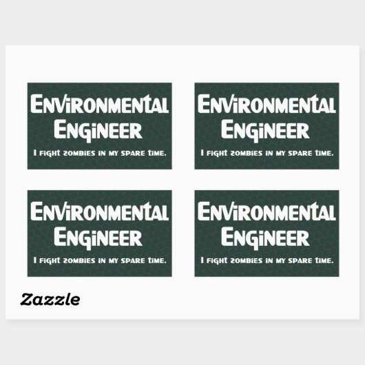 Milieu Engineer Zombie Fighter Rechthoekige Sticker (Vel)