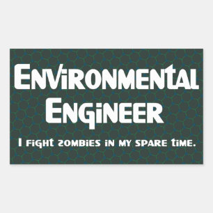 Milieu Engineer Zombie Fighter Rechthoekige Sticker