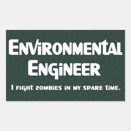 Milieu Engineer Zombie Fighter Rechthoekige Sticker (Voorkant)
