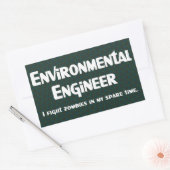 Milieu Engineer Zombie Fighter Rechthoekige Sticker (Envelop)