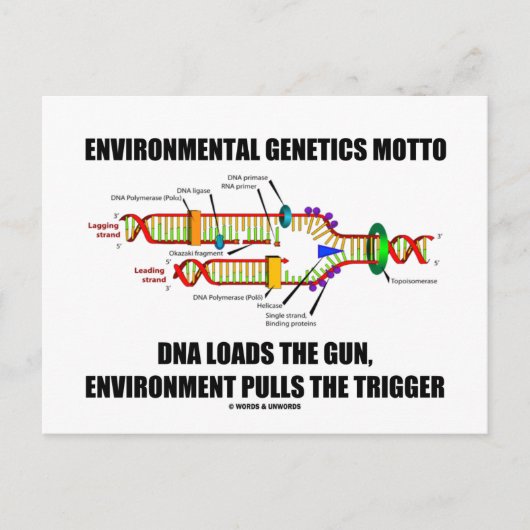 Milieu Genetisch biotica Motto DNA Loads Environme Briefkaart (Voorkant)