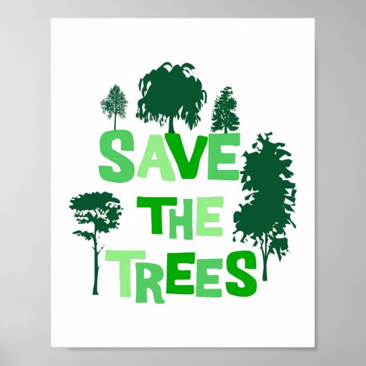Milieu Groen Red de Bomen Illustratie Poster (Voorkant)