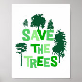 Milieu Groen sparen de Illustratie van de Bomen Poster (Voorkant)