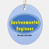 Milieu-ingenieur Blauw Ovaal Keramisch Ornament (Links)