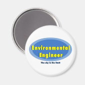 Milieu-ingenieur Blauw Ovaal Magneet (Voorkant / Achterkant)