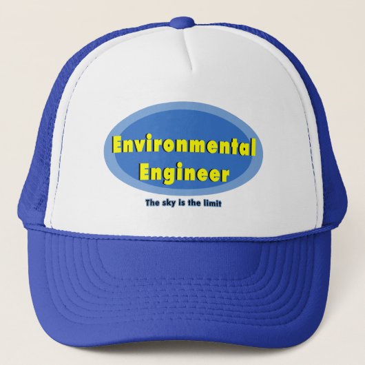 Milieu-ingenieur Blauw Ovaal Trucker Pet (Voorkant)
