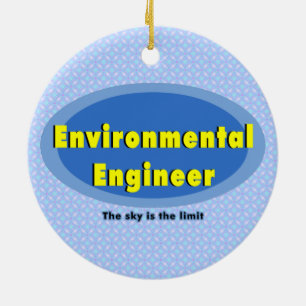 Milieu-ingenieur Blauwe Ovaal Keramisch Ornament