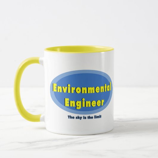 Milieu-ingenieur Blauwe Ovaal Mok (Links)