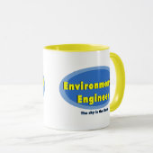 Milieu-ingenieur Blauwe Ovaal Mok (Voorkant rechts)
