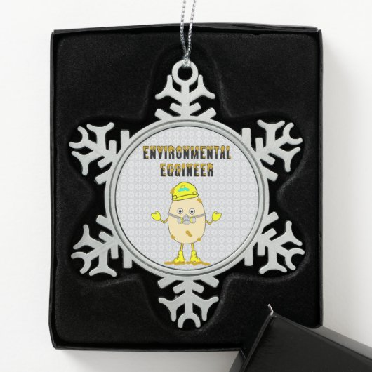 Milieu-ingenieur Tin Sneeuwvlok Ornament (Kistje)