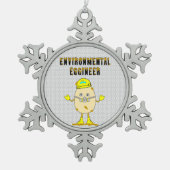 Milieu-ingenieur Tin Sneeuwvlok Ornament (Voorkant)