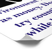 Milieu is even belangrijk als de monetaire - klima poster (Hoek)