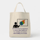 Milieu is even belangrijk als de monetaire - klima tote bag (Achterkant)