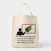 Milieu is even belangrijk als de monetaire - klima tote bag (Voorkant)