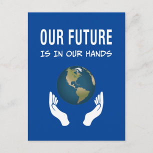 Milieu onze toekomst ligt in onze handenplank briefkaart