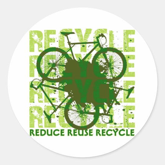 Milieu recyclen ronde sticker (Voorkant)