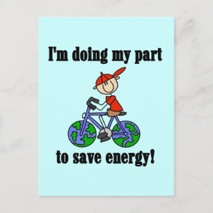 Milieu T-shirts en Cadeaus om Energie te Besparen Briefkaart