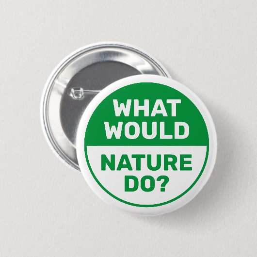 Milieu "Wat zou Natuur doen?" progressief Ronde Button 5,7 Cm (Voorkant /achterkant)