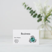 Milieu wereldbol en dolfijnen ontwerp visitekaartje (Staand voorkant)