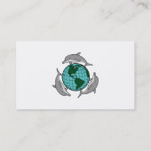 Milieu wereldbol en dolfijnen ontwerp visitekaartje (Achterkant)