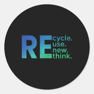 Milieuactivisme van kind - Recyclen Hergebruik Ver Ronde Sticker