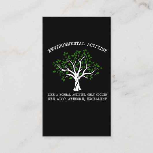 Milieuactiviste Natuur Visitekaartje (Voorkant)