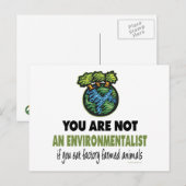 Milieuactiviste = Vegan, vegetariër Briefkaart (Voorkant / Achterkant)