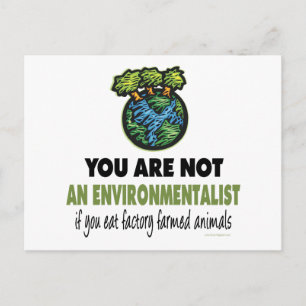 Milieuactiviste = Vegan, vegetariër Briefkaart
