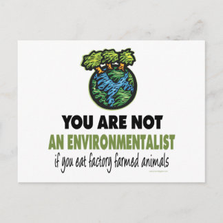 Milieuactiviste = Vegan, vegetariër Briefkaart