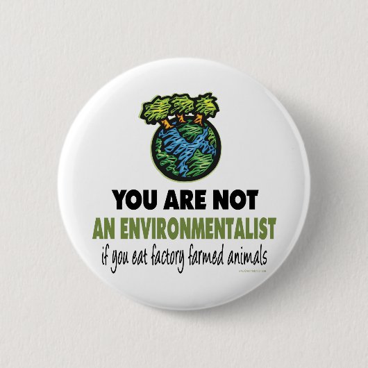 Milieuactiviste = Vegan, vegetariër Ronde Button 5,7 Cm (Voorkant)