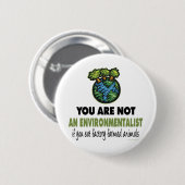 Milieuactiviste = Vegan, vegetariër Ronde Button 5,7 Cm (Voorkant /achterkant)