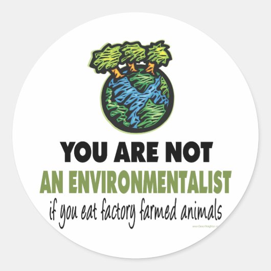 Milieuactiviste = Vegan, vegetariër Ronde Sticker (Voorkant)