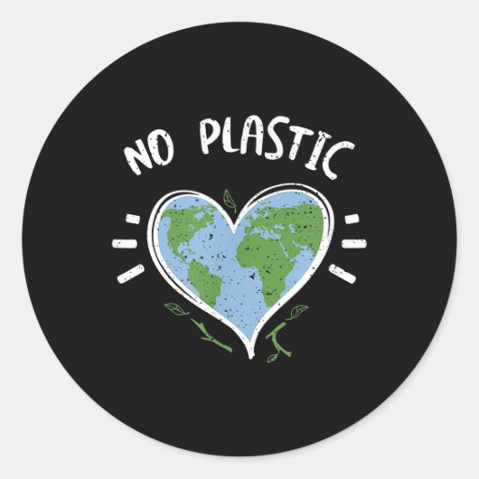 Milieubescherming_ Geen plastic - Dag van de Aarde Ronde Sticker (Voorkant)