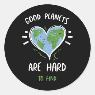 Milieubescherming_ Goede planeten zijn moeilijk... Ronde Sticker
