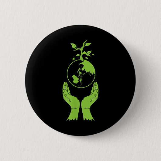 Milieubescherming Groene Aarde Ronde Button 5,7 Cm (Voorkant)