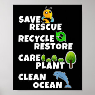 Milieubescherming, Klimaat, Natuur, Recycling Poster