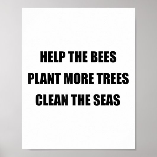Milieubescherming - Save the Bees, Plant Mo Poster (Voorkant)