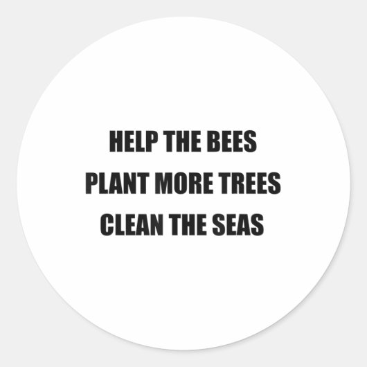 Milieubescherming - Save the Bees, Plant Mo Ronde Sticker (Voorkant)