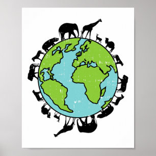 Milieubescherming van de natuur - dieren in het wi poster
