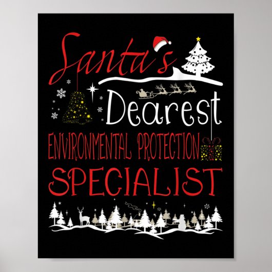 Milieubeschermingsspecialist Kerstbaan Cute Poster (Voorkant)